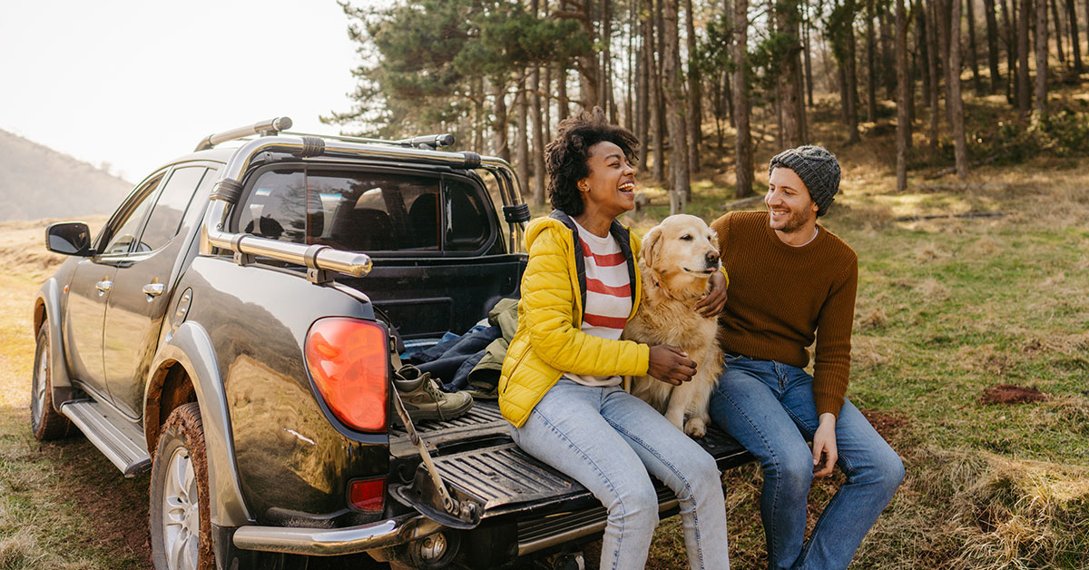 couple with new truck
